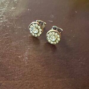 Elegant Silver Crystal Stud Earrings